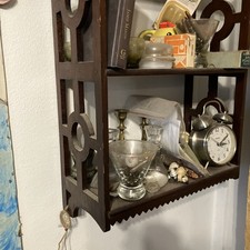 VintagArt Deco Bookshelf  Antique Small Bookshelf Nightstand  wall hanging 