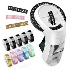 Embossing Label Maker, 10-Roll Color 3D Embossed Tapes, Scrapbook Supplies Ju...