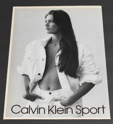 1988 Print Ad Sexy Fashion Lady Brunette Calvin Klein Sport Feminine Smooth Art