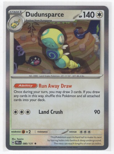 #80 2025 Prismatic Evolutions HOLO Dudunsparce [