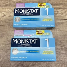 2 Pack Monistat 1 Day Yeast Infection Treatment Tioconazole Ointment Applicator