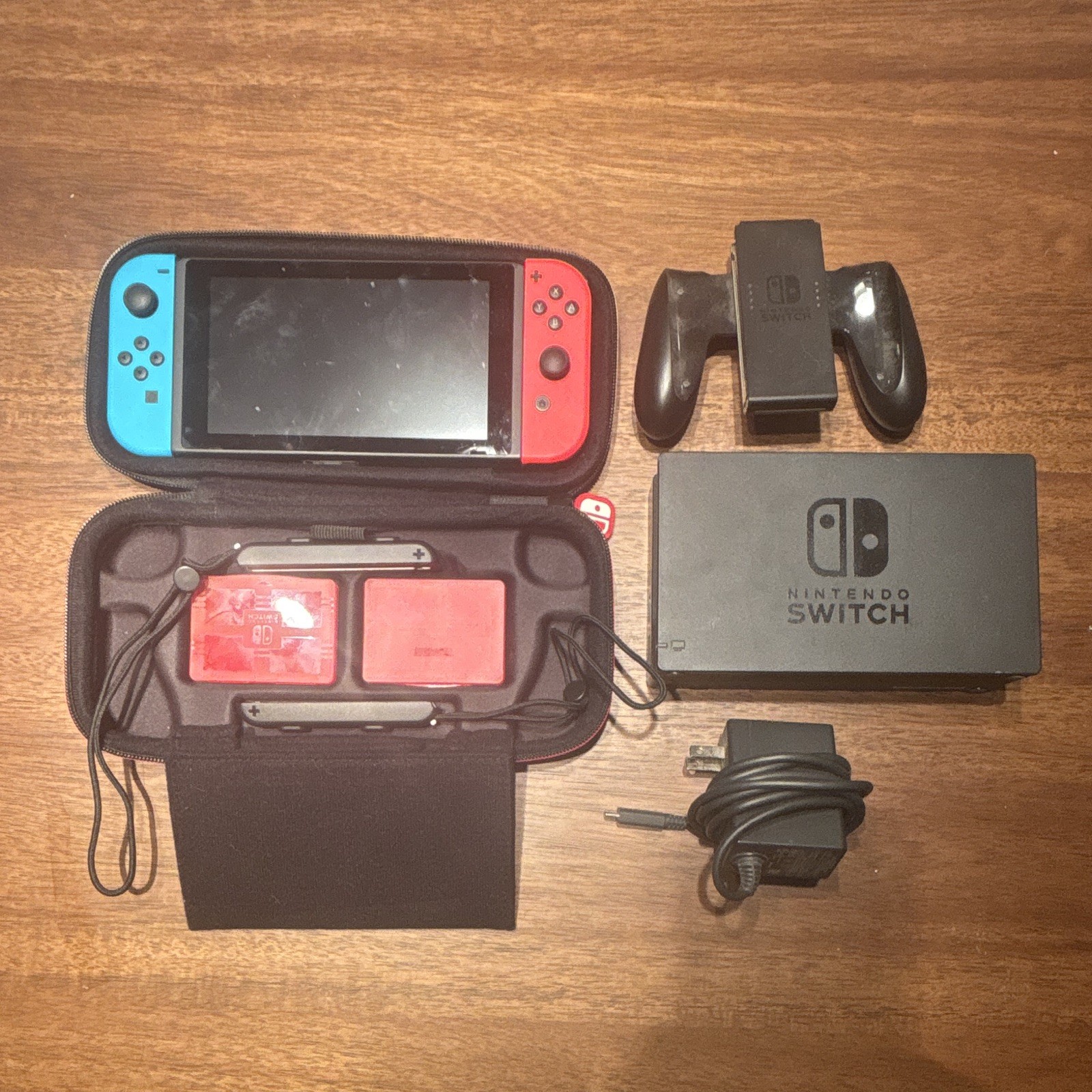 Nintendo Switch 1st Gen (Red And Blue) With Carrying Case
