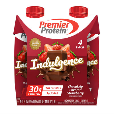 Premier Protein Indulgence shake chocolate covered strawberry 30g protein....