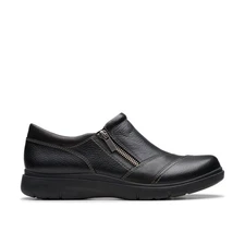Clarks Womens Certina Pure Black Leather Casual  Shoes