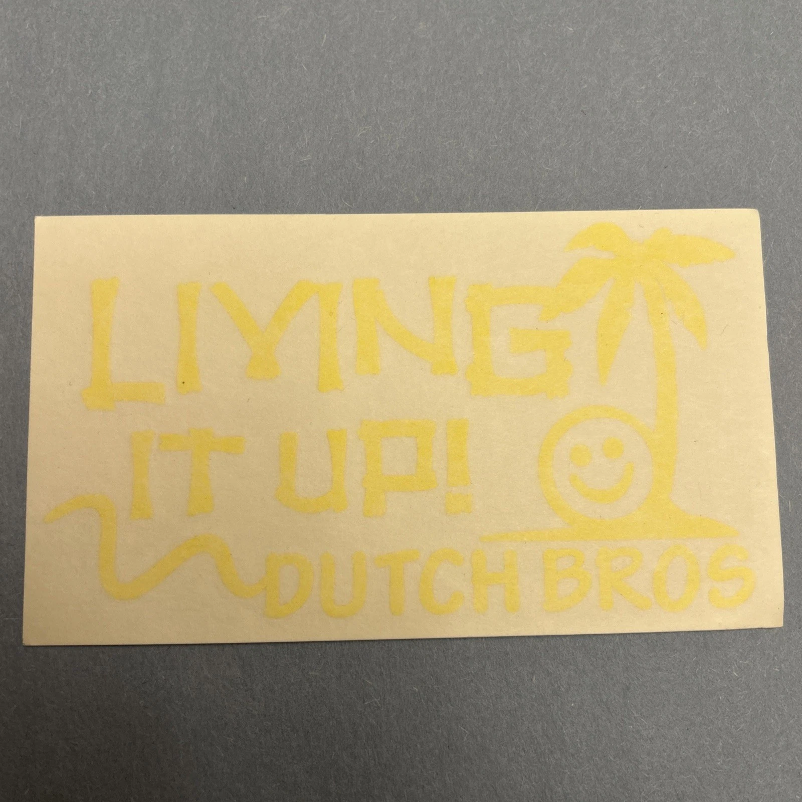 DUTCH Bros STICKER Decal LIVING It UP Smile PALM COFFEE *Rare HTF*