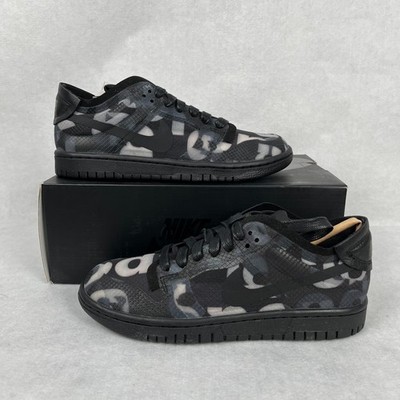 Women s Sz 7.5 - Nike Dunk Low x CDG Comme Des Garcons Monogram Print Black 2020