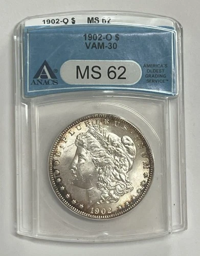 1902-O New Orleans Morgan Silver Dollar VAM 30 ANACS MS62