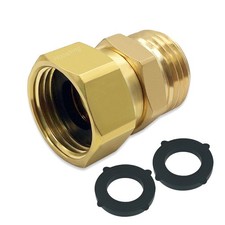 Brass Garden Hose Swivel Adapter 3/4 GHT Male x 3/4 GHT Female Fittings