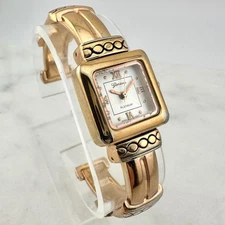 Geneva Platinum Women’s Copper Tone Cuff Watch, Roman Numerals, Has New Battery
