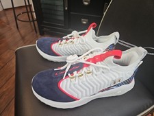 Under Armour Harper 9 Turf Baseball Shoes Mens White Blue USA 3027440-101 Sz 9.5