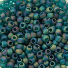 11/0 TOHO ROUND Transparent Rainbow Frosted Teal Seed Bead 8g