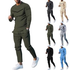 Tracksuit For Man Tops Pants For Men Pullover Round Neck Sport Streatwear