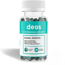 DEOS Natural Chlorophyll Capsules,Internal Deodorant Supplement, 30 Count Bottle