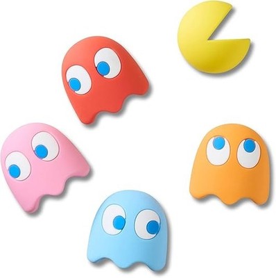 Crocs Jibbitz Video Games Shoe Charm Packs, PacMan, 5-Pack