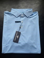 NWT MEN'S HARLESTONS THE BROAD STREET POLO, COLOR: SEA ISLAND BLUE, SIZE: MEDIUM