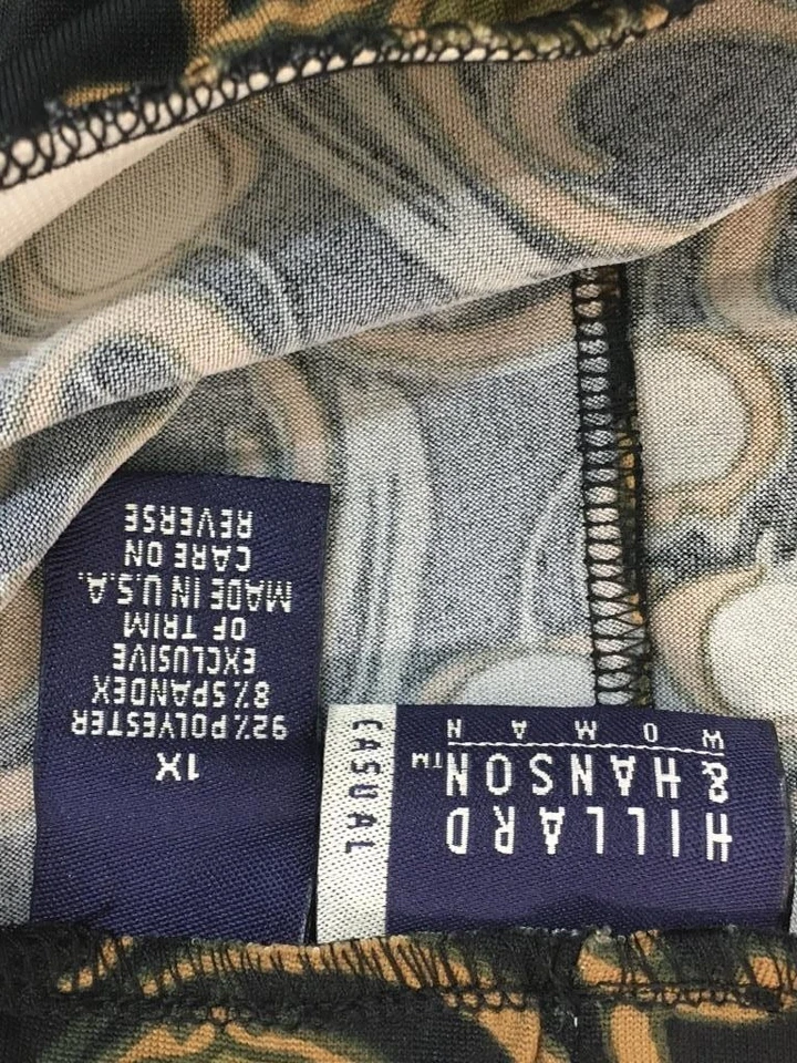 Hillard & Hanson 1X 黑色花卉印花蕾丝边下摆弹力半身裙 — 第 3/4 张图片