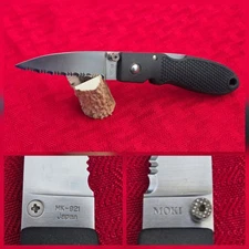 Spyderco MK- 921SBK  Serrated Knife MOKI Japan MK-921 Zytel Black RARE EUC