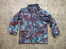 Columbia Jacket Womens Small Omni Tech Blue Waterproof Multi Color Rain Hike