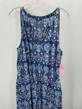 Pre-Owned Talbots Navy Size 22W Floral Maxi Sleeveless Dress