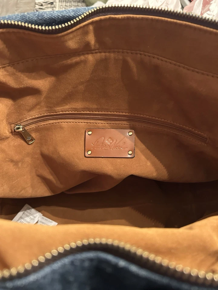 Nuevo con etiquetas Bolso de Mano Patricia Nash Viotti Tejido Lavado X-Grande con Bufanda Mapa Griego Foto 4 de 4