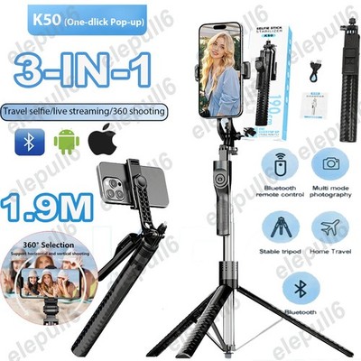 Selfie Stick Tripod 72'' | 360° Rotation Extendable Monopod Portable Selfie Stick