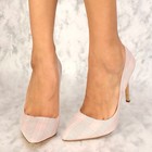High Heel Pointy Toe 4.5 in Stiletto Blush Houndstooth Pumps US 11 (136) — photo 7