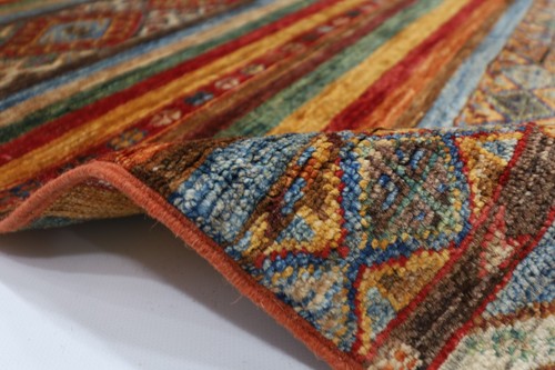 4 x 6 ft Oriental Red Area Rug Afghan Hand Knotted Veg dye Wool Living Room Rug - Picture 5 of 8