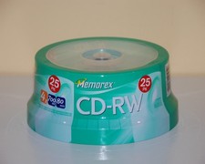 NEW Memorex CD-RW Recordable Rewritable 80 Min 700 MB 4x Multi Speed 25 Pack