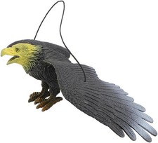 Happyyami Hanging Eagle Ornament 10.43In Outdoor Garden Bird Decor Rotatable Si