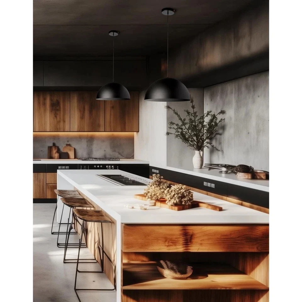 Pingente cúpula Dainolite Lighting OFE-161P-MB Ofelia preto fosco exterior/interior - Imagem 2 de 4