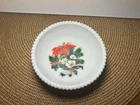 Vintage Christmas Milk Glass - Westmoreland Small Bowl Poinsettia Hobnail Rim