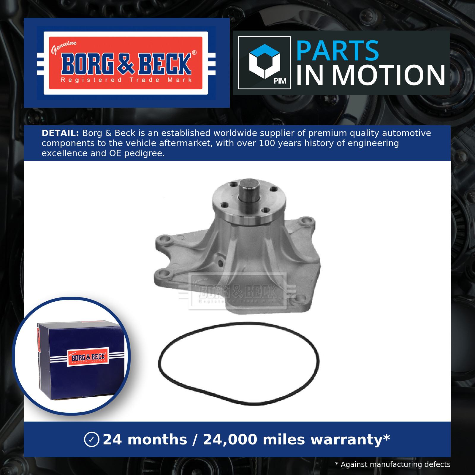 Water Pump fits MITSUBISHI PAJERO/SHOGUN Mk2 2.8D 94 to 99 4M40-T Coolant B&B