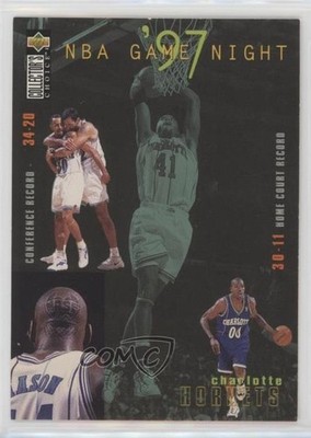 1997 Collector's Choice NBA Game Night Charlotte Hornets Muggsy Bogues Team wo2
