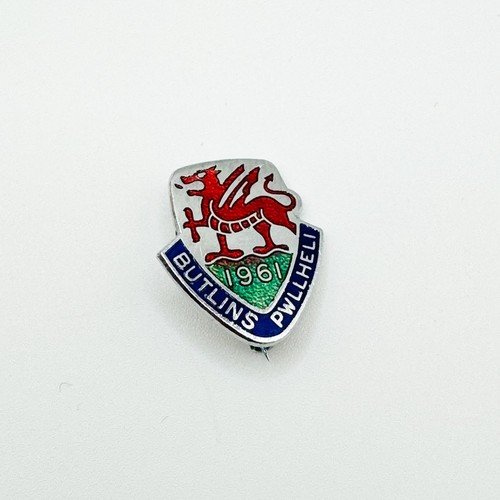 Vintage BUTLINS Pwllheli 1961 Emaille Pin Anstecker Brosche Revers Holiday Camp 60er