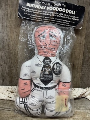 Vintage 1987  Stay Young  Birthday Voodoo Doll Gag Gift Joke Dad Present NOS