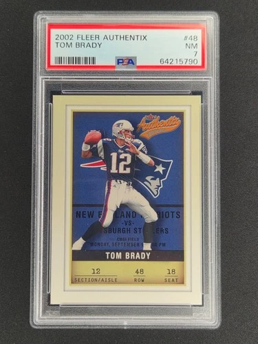2002 Fleer Authentix - Tom Brady #48 - PSA 7 Near Mint