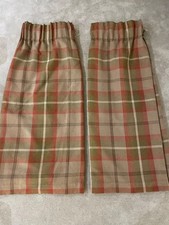 dunelm tartan highland check pencil pleat curtains rust 228 x 137cm
