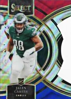 Jalen Carter 2023 Select Red Blue Prizms Die Cuts RC #171 - Philadelphia Eagles