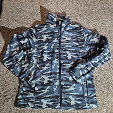 Columbia Kids Blue Camo Fleece Full Zip Jacket WB6336 Size 14/16 L