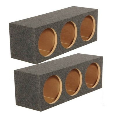 Q Power HD12 12'' Sealed Triple Car Audio Subwoofer Sub Box Enclosure (2 Pack)
