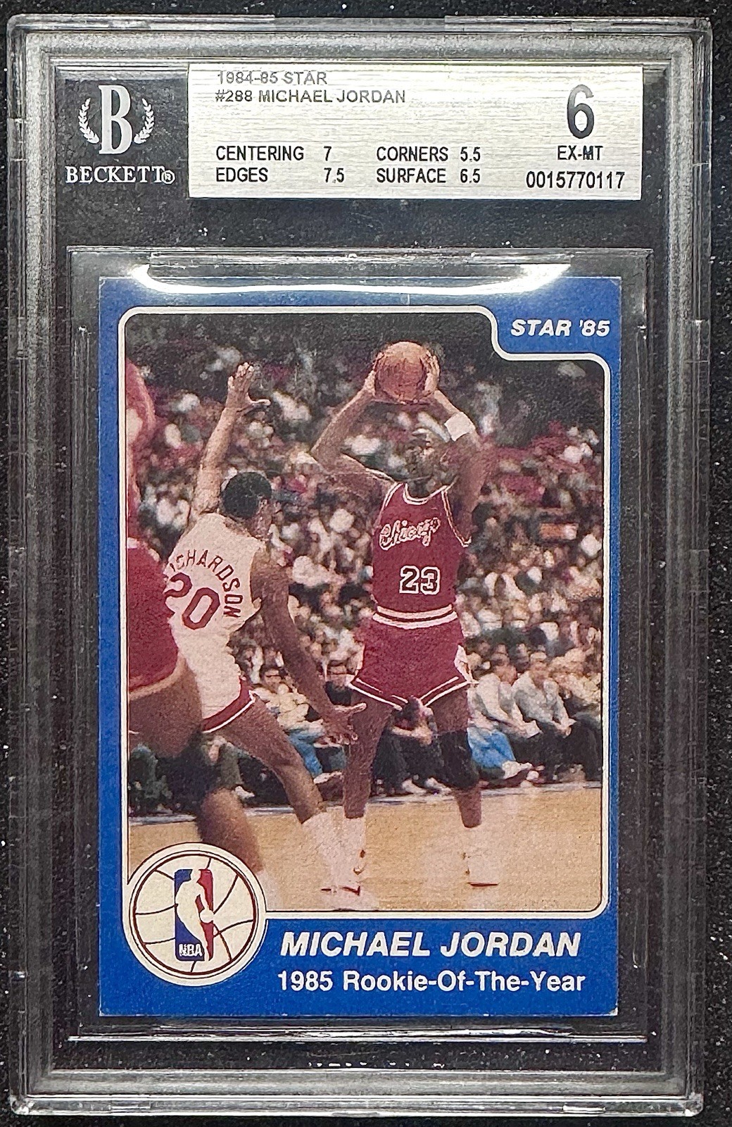 1984 Star #288 Michael Jordan Rookie Card BGS 6 EX-MT