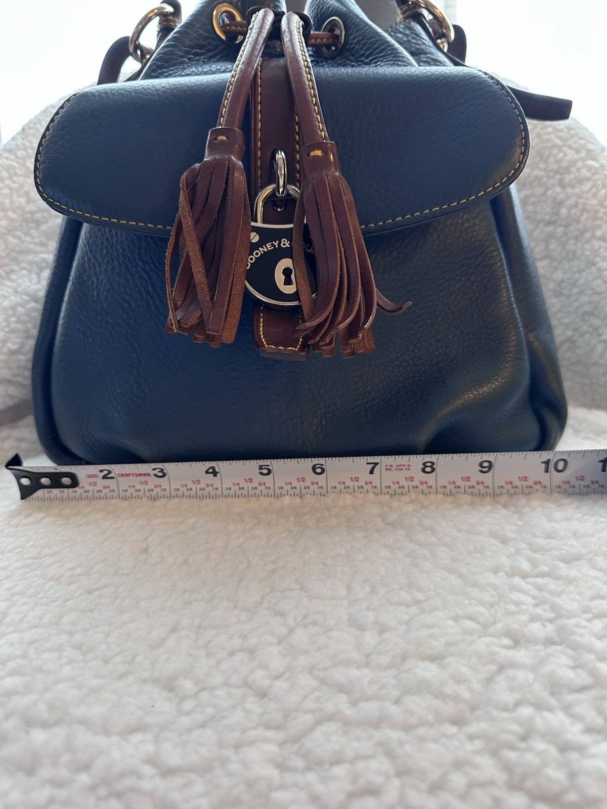 Dooney Bourke Blue Leather Drawstring Bucket Bag - image 21