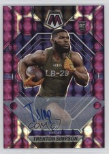 2023 Panini Mosaic Rookies Purple Prizm 24/49 Trenton Simpson #367 Auto 7ba