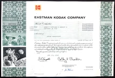 Scarce EASTMAN KODAK 1987 Stock Certificate ~ First Camera ~ Astronaut Vignette