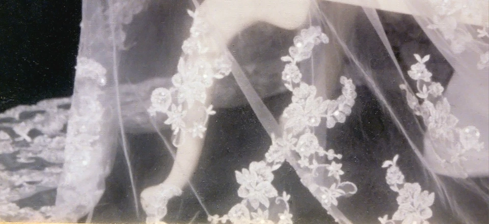 Wedding Dress & Veil, Preserved In Box, Ivory Size 16 Worn Once - Image 4 of 4