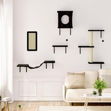 Wall Mounted Cat Furniture, 5 Pcs Cat Wall Shelves with House, Bridge, Steps, Sc