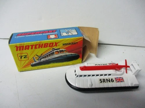 Matchbox Lesney Superfast SF72 Hovercraft- blue windows, "72" base, boxed