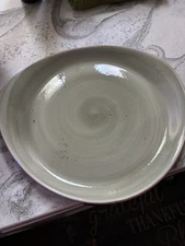 6  International Craft Freestyle Plates Green Swirl Specks 9.5”x8.5