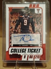 2021 Panini Contenders Draft Picks College Game Ticket Red Auto TJ T.J. VASHER