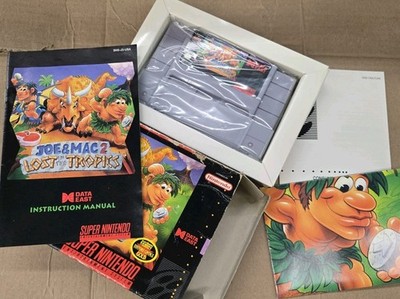 Joe & Mac 2 SNES CIB 100% Complete Box Manual Poster Inserts 